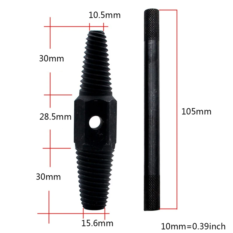 Jeu de robinets de réparation, extracteur de vis de fil de 1/2 pouces 3/4 pouces, outils d\'extraction d\'acier à haute teneur en carbone 3 pièces