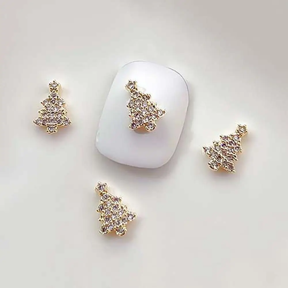 Christmas Tree Manicure Accessories Snowflake Nail Rhinestones Christmas Nail Drills 3D Nail Jewelry Christmas Nail Decorations 2