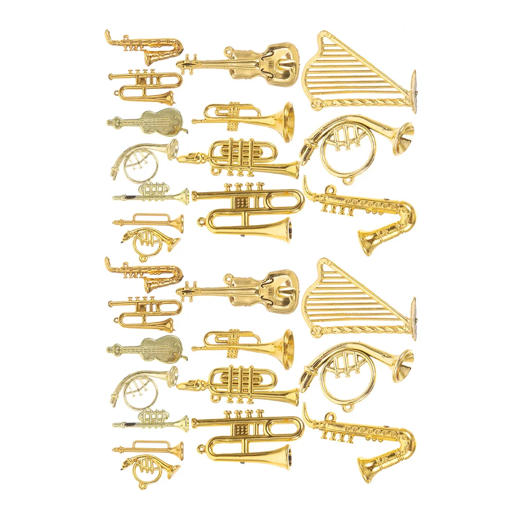 

28Pcs Christmas Tree Musical Instrument Decorations Mini Violin Trumpet Flute Ornaments DIY Craft Accessories Violin Ornaments