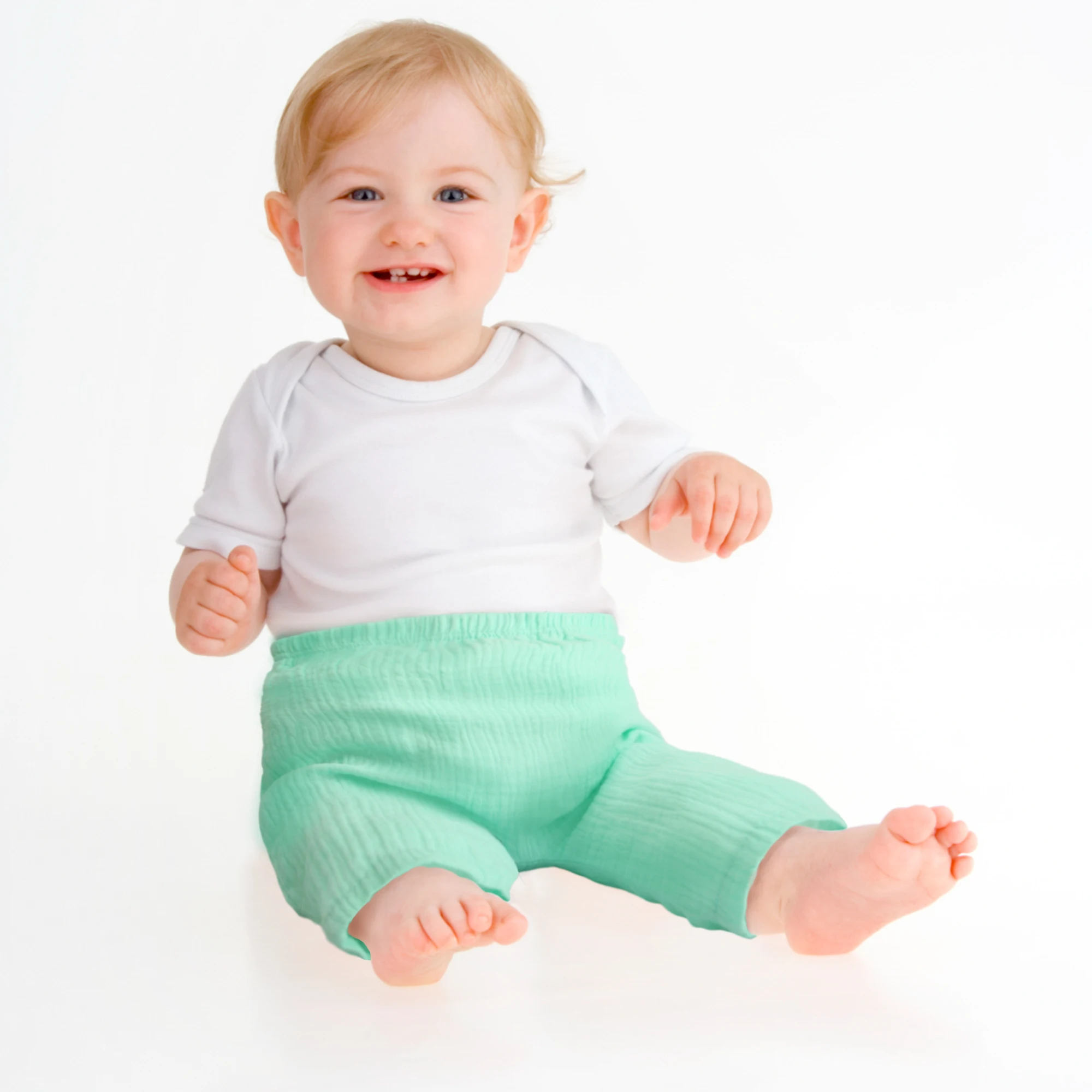 6er-Pack Babyhosen, Jogginghosen aus weicher Musselin-Baumwolle und Baby-Jogginghosen für Kleinkinder, Jungen und Mädchen, einfarbig