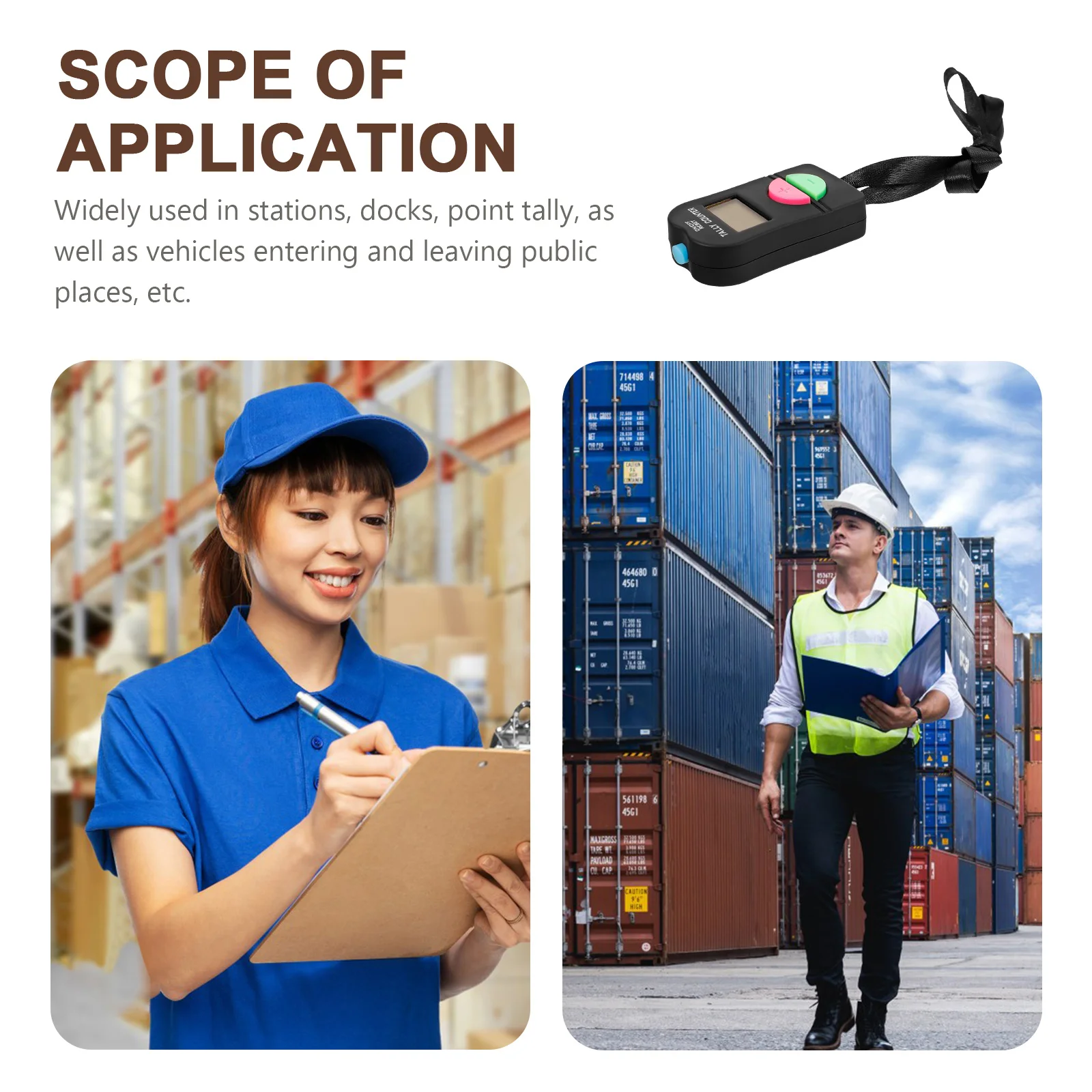 

Electronic Tally Digital Handheld Manual Compact Portable Durable Shell Comfortable Use Stations Docks Vehicles Public Places