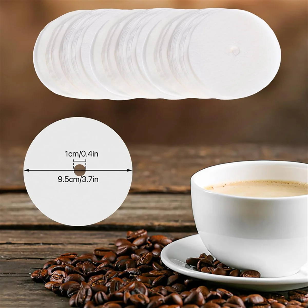500PCS Count Percolator Coffee Filters, 3.75 Inch Natural Unbleached Disposable Coffee Filter Disc Coffee Filters White-A70Z