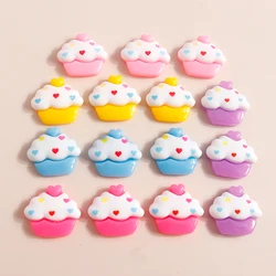 10pcs 17*19mm Sweet Ice Cream Cup Cake Charms Resin Cabochons Scarpbook for Phone Case Nail Arts Findings DIY Jewelry Accessory