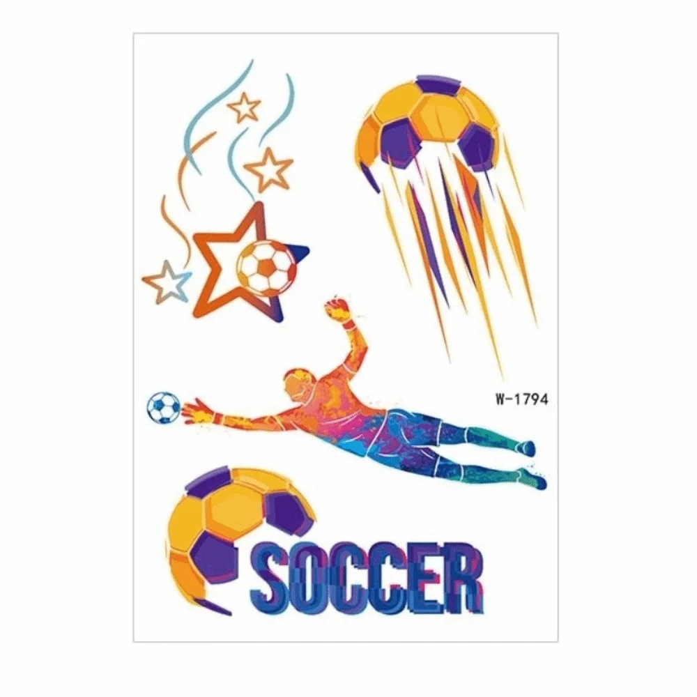 Sports Event Match Football Tattoo Stickers Y2k Spicy Girl Featuring Fun Cartoon Ball Temporary Tattoo Waterproof Long Lasting