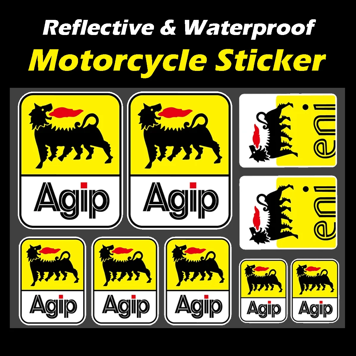 

AGIP Reflective Motorcycle Stickers Racing Moto Body Fuel Tank Helmet Vinyl Decals Accessories For YAMAHA Kawasaki Honda Aprilia