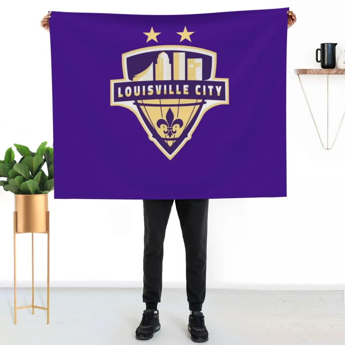

Louisville City Throw Blanket Stylish Couch Blanket for Home Living Room