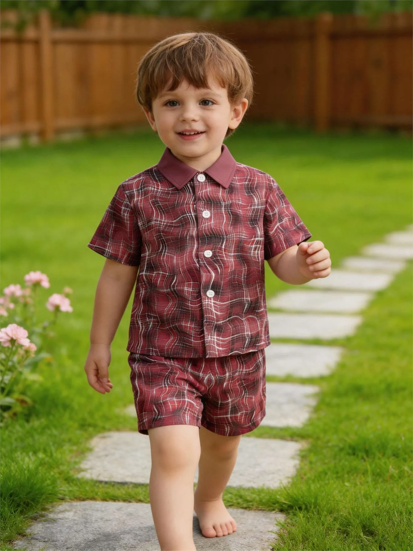 Baby boy shirt short sleeved shorts set summer style breathable, sweat absorbing, quick drying fabric comfortable and versatile