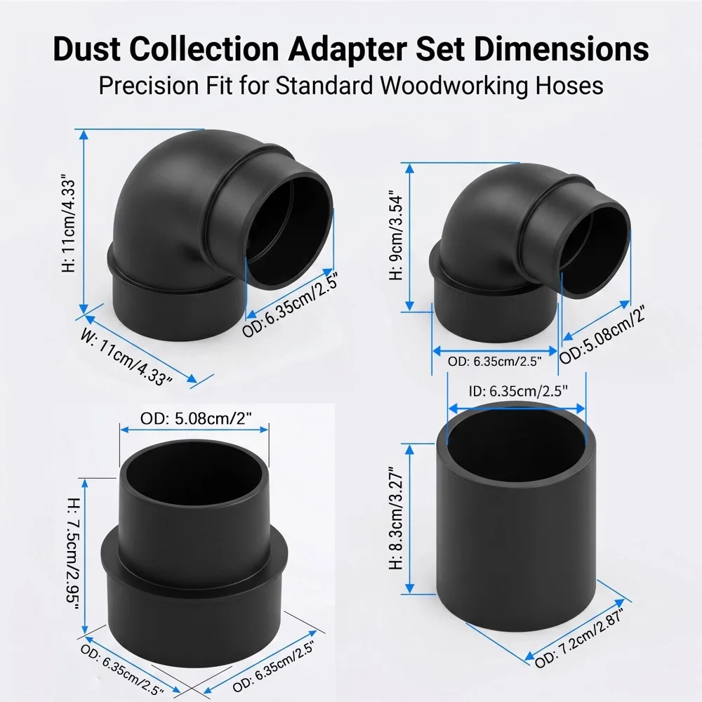 2-Piece Woodworking Hose Connector 2.5