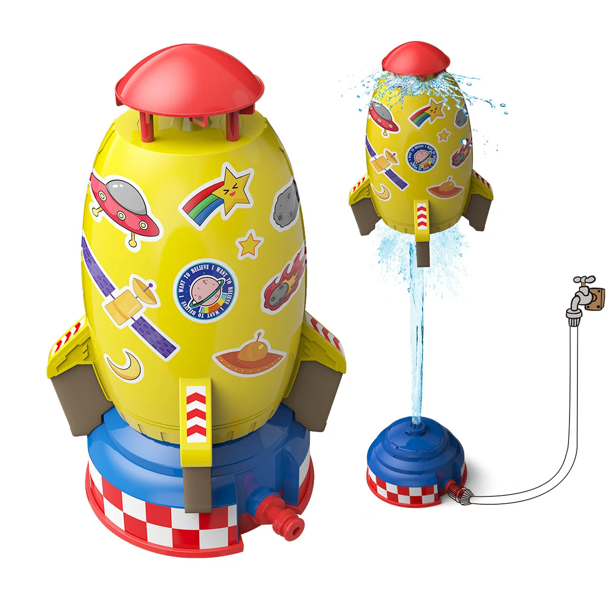 子供のためのロケットスプリンクラーおもちゃ,屋外ウォーターゲーム,親子,卸売