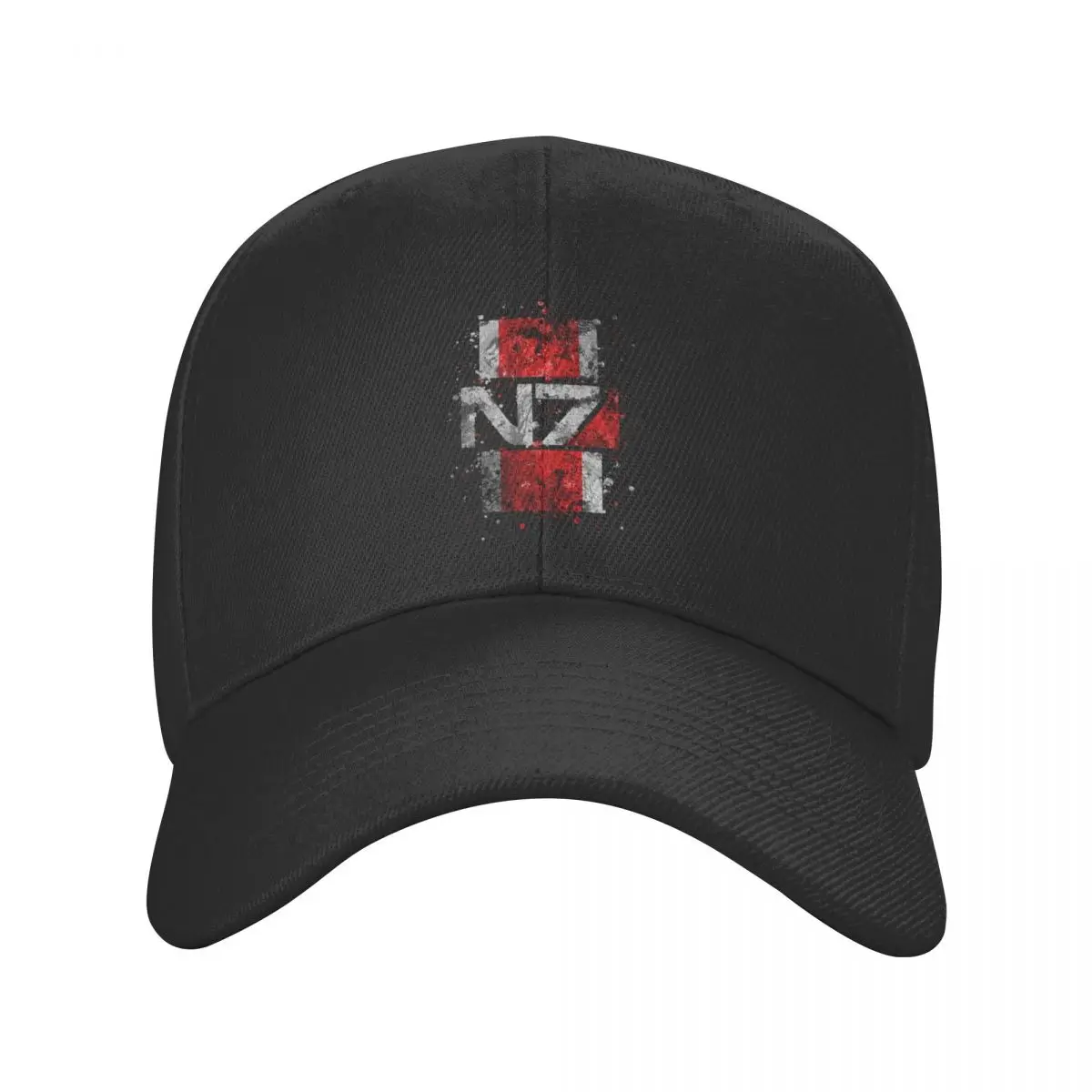 Mass Effect N7 Emblem Splatter Baseball Cap for Men Women Breathable Alliance Military Video Game Dad Hat Outdoor Snapback Hats