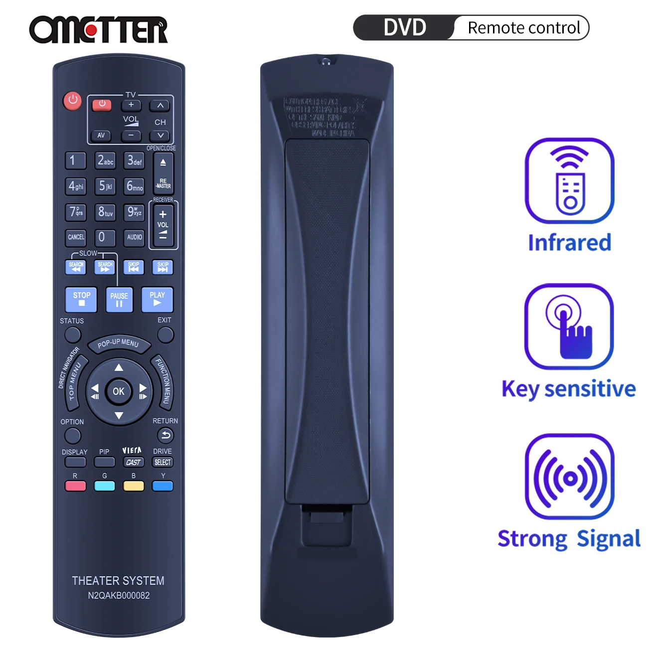 

New N2QAKB000082 Replace Remote Control Fit for Panasonic Blu-ray Disc Player DMP-BD65 Dmp-bd45