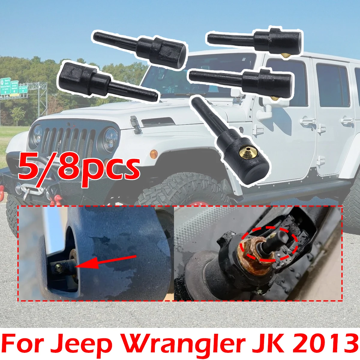 

5/8PC Rear Wiper Washer Jet Nozzle Windscreen Window Spray Cover Cap Rocker For Jeep Wrangler JK Benz A Class VW Golf 3B9955985A