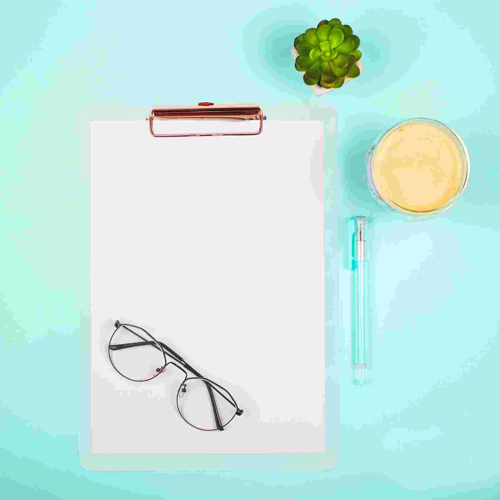 Transparent Board Clip Writing Support Clipboard Document Storage Multi-function Office Acrylic Metal Portable A4 Student