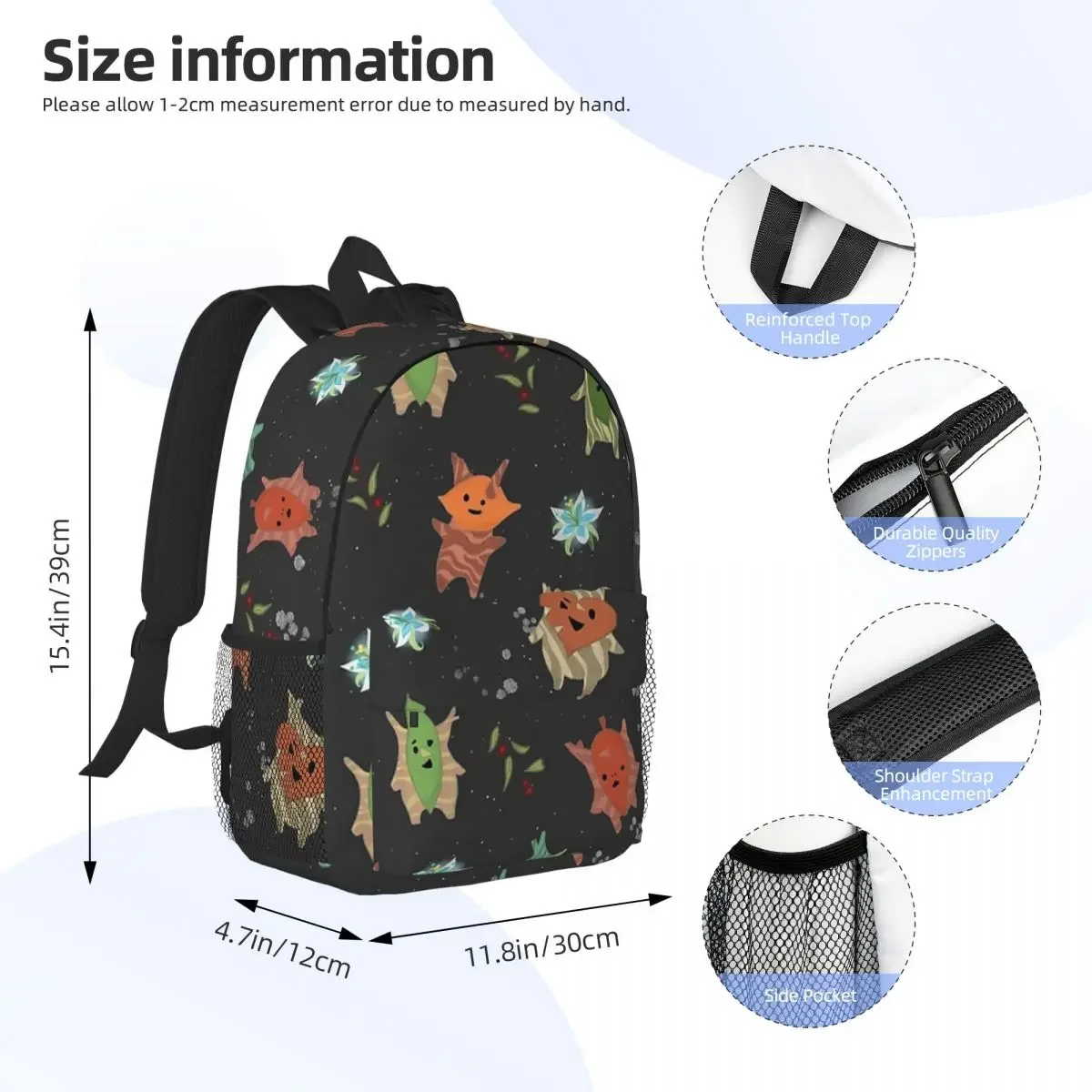 Z Korok Seeds Backpacks Boys Girls Bookbag Cartoon Students School Bags Laptop Rucksack Shoulder Bag Large Capacity