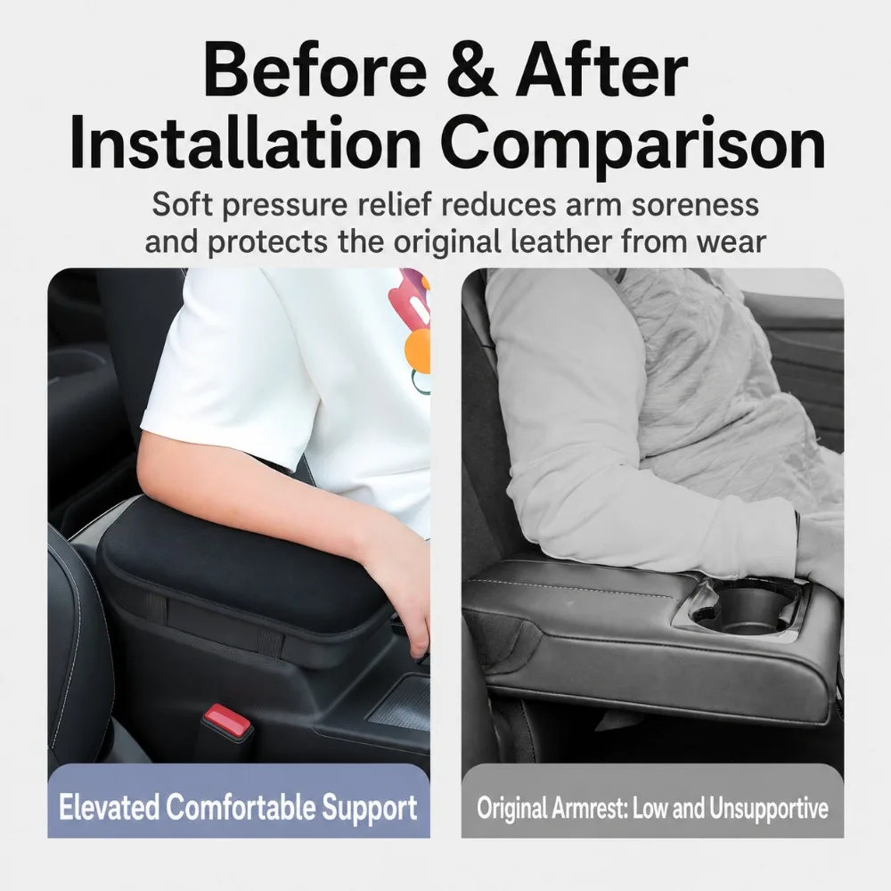 Universal Plush Car Armrest Pad Luxury Heightening Cushion Central Console Cover Soft Vehicle Interior Support Accessory 6