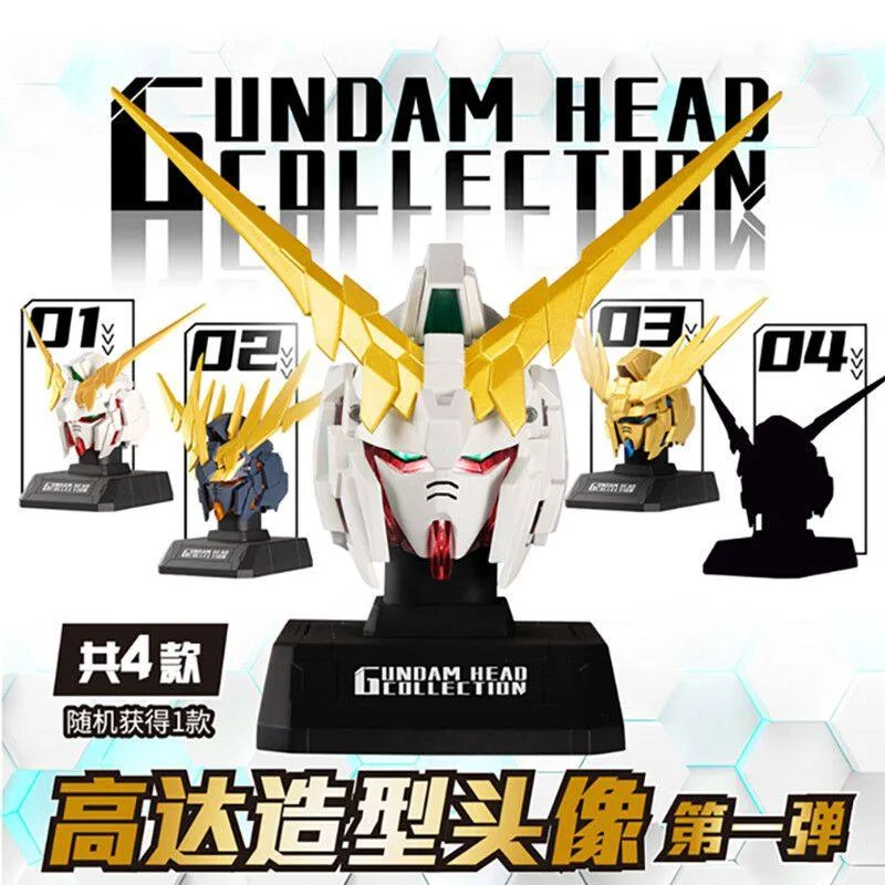 Bandai Genuine UNICORN GUNDAM Gundam Mobile Suit Blind Box Head Sculpture Bust Anime Collectible Toy Gift Peripheral Decoration