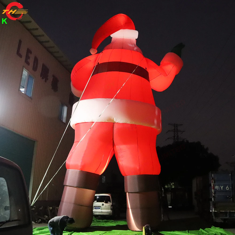 Fast Door Ship 33Ft Lighting Optional Inflatable Santa Claus with Blower Xmas Blow Up Santa Father for Christmas Yard Decoration