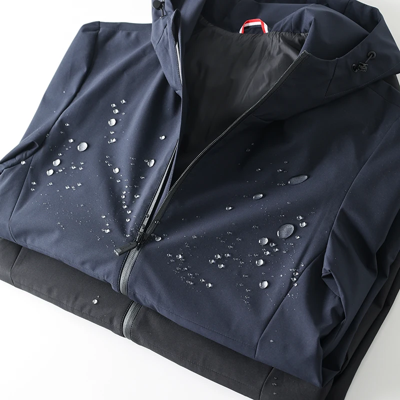 

Легкая ветрозащитная водонепроницаемая мужская повседневная куртка с капюшоном, новая модная городская модель, с полностью проклеенными швами, на молнии, для активного отдыха