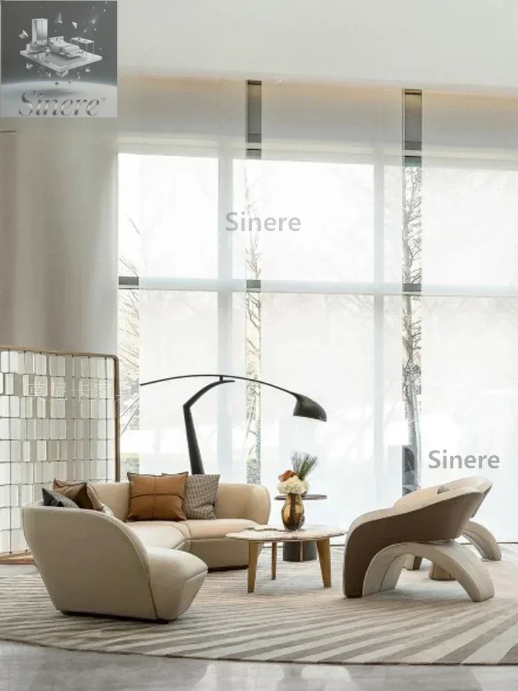 

Sales Office Reception Sofa Hotel Lobby Negotiation Arc Sofa Beauty Salon Club Corner Card Table and Chair Combination