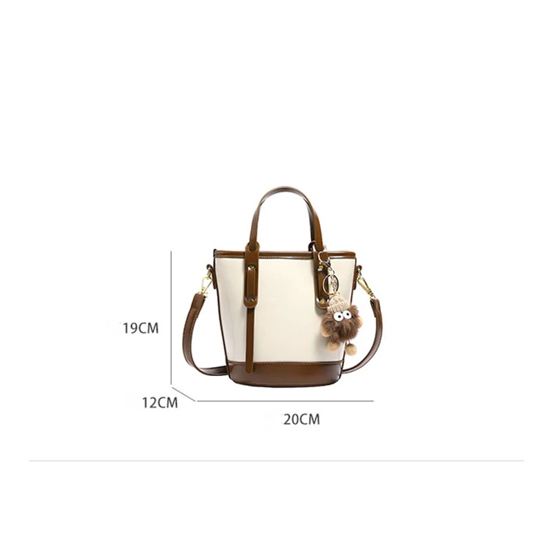 2024 New Fashion PU Bucket Shoulder Crossbody Bag Versatile, Simple, Luxury, Retro Women's Casual Handbag