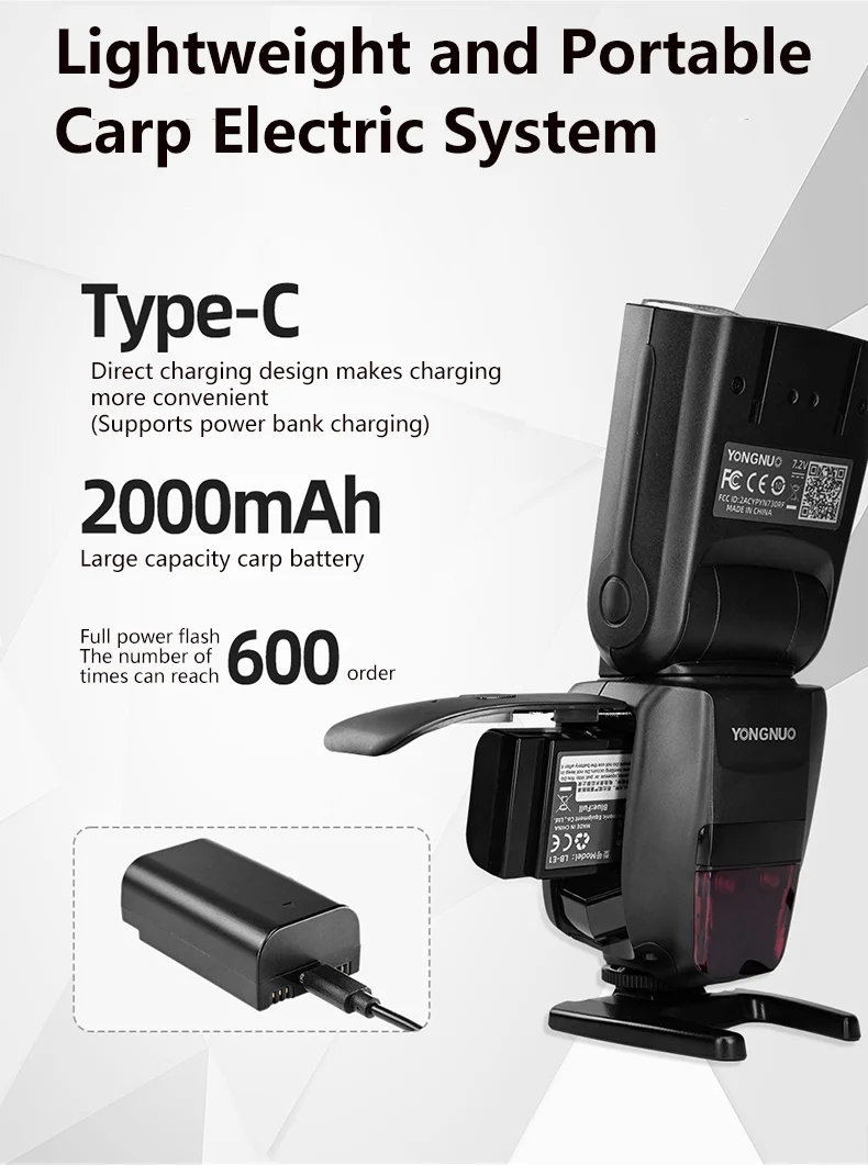 YongNuo YN730 2.4G GN60 Wireless Wireless Flash Speedlite Li-ion Battery for Canon Nikon sony fuji olympus Camera Speed Light