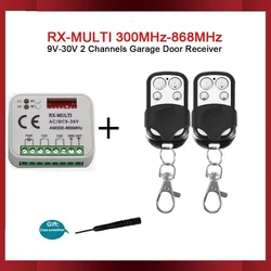 RX MULTI Receiver 300-868MHz AC DC 9-30V Universal Remote Control Garage Door 2 Channels Transmitter Gate 433mhz 868mhz Fob Key