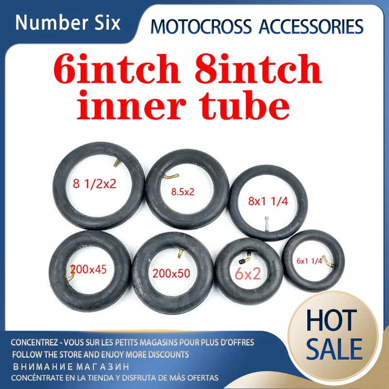 

Резиновая трубка с изгибом клапана шины 6 дюймов 6x1 1/4 6x2 8 дюймов 200x45 200x50 8x1 1/4 8,5x2 8 1/2x2 трубки электрический скутер тележка
