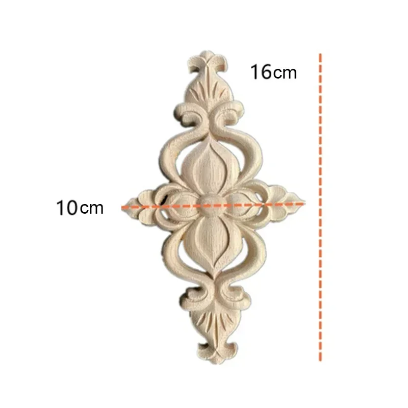 Wooden Applique for Furniture Unpainted Wood Carved Decal Corner Onlay Home Decoration Accessories Wood Decal Vintage Room Decor
