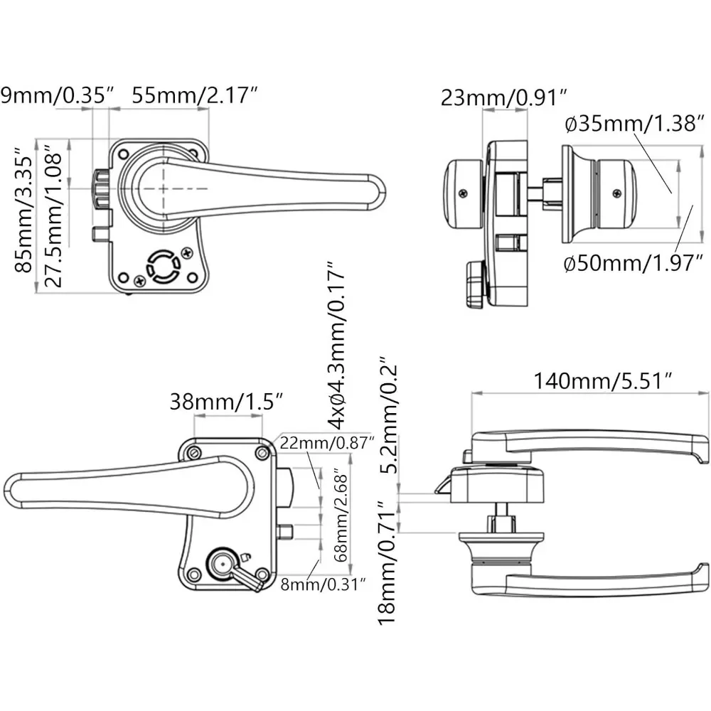 Fechadura de porta, porta de banheiro, rv, caravana, barco, maçaneta, fechadura utilitária para usar em casa