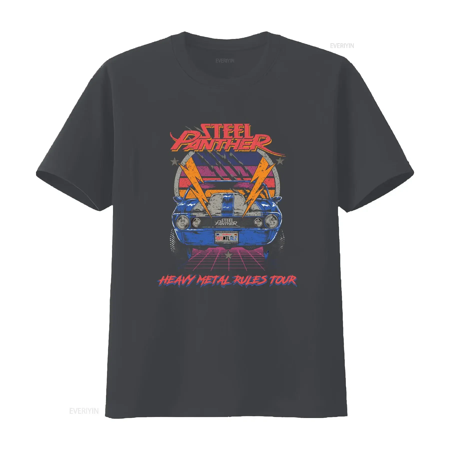 تي شيرت Steel Panther Tour Vintage Rock Band Merch Metal Heavy Cotton Vintage ملابس الشارع الشهير الأنيقة للجنسين