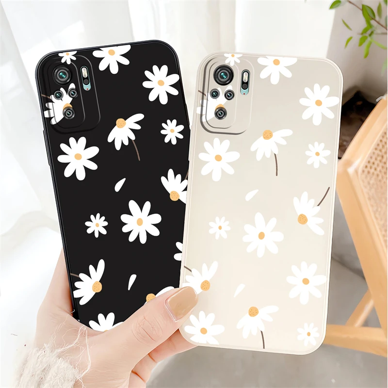 Phone Case For Xiaomi Redmi Note 10 11 12 13 Pro Max Plus 7 8 10S 11S Fashion Cute Daisies Soft Silicone Bumper Shockproof Cover