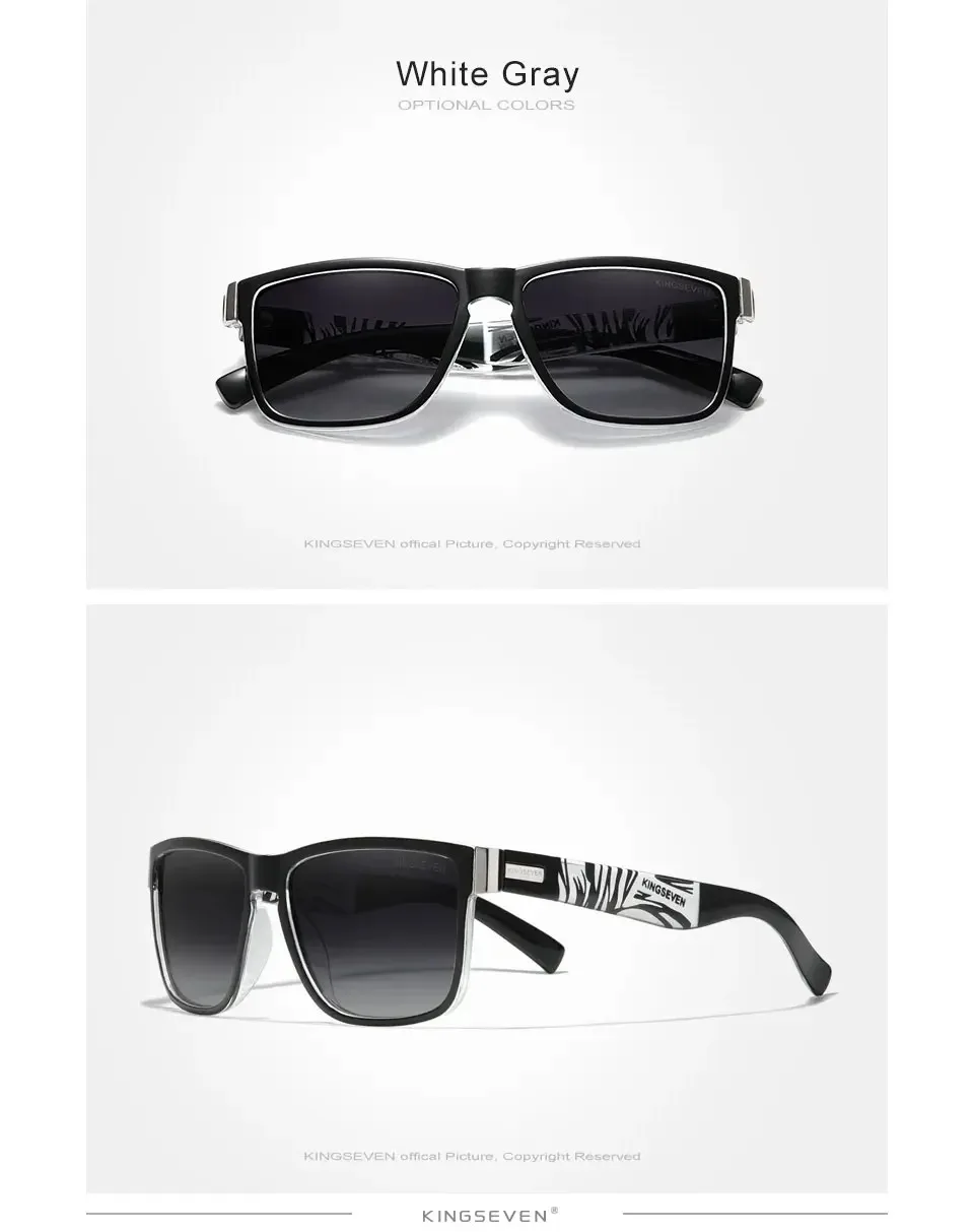 KINGSEVEN Sport Polarisierte Sonnenbrille Männer Frauen UV400 Objektiv Retro Rechteck Fashion Square Rahmen Brille Radfahren Brillen – Detail 7