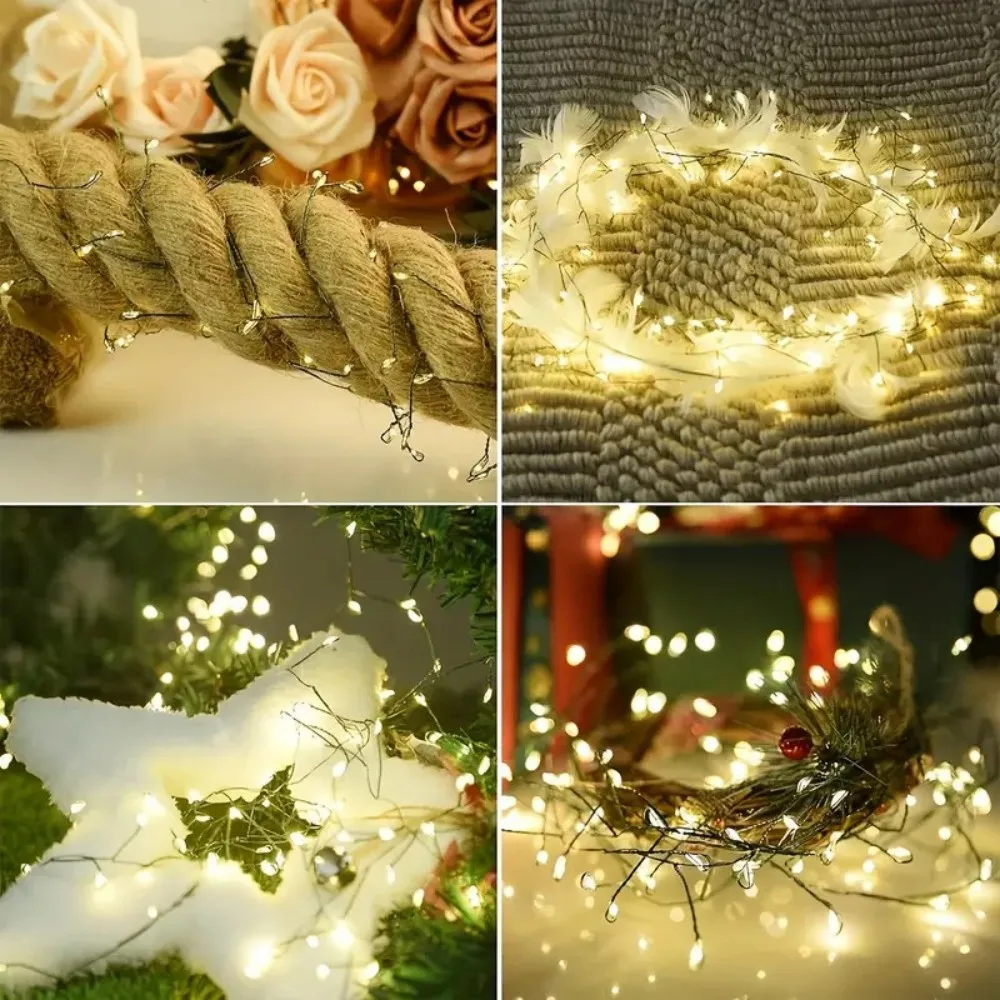 USB Dark Green LED Firecracker Light with 8 Flashing Modes for Decorating Christmas Trees, Ceilings, Bedrooms, windows
