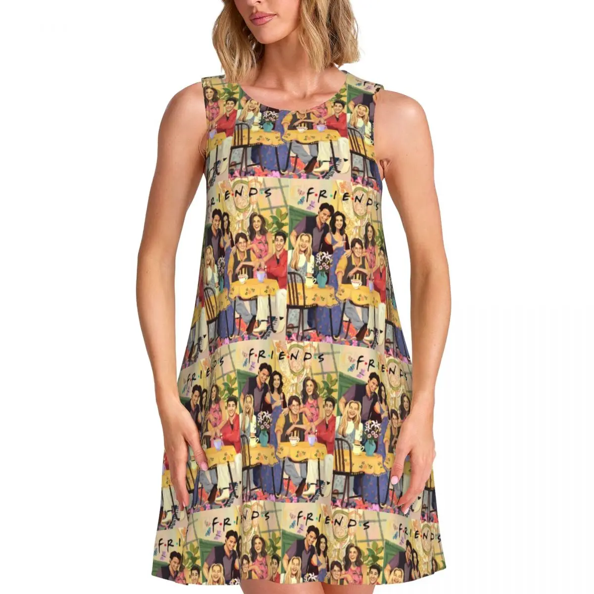 

Женские летние платья без рукавов для ТВ-шоу на заказ, повседневные сарафаны, пляжные накидки, платье без рукавов для пляжных путешествий