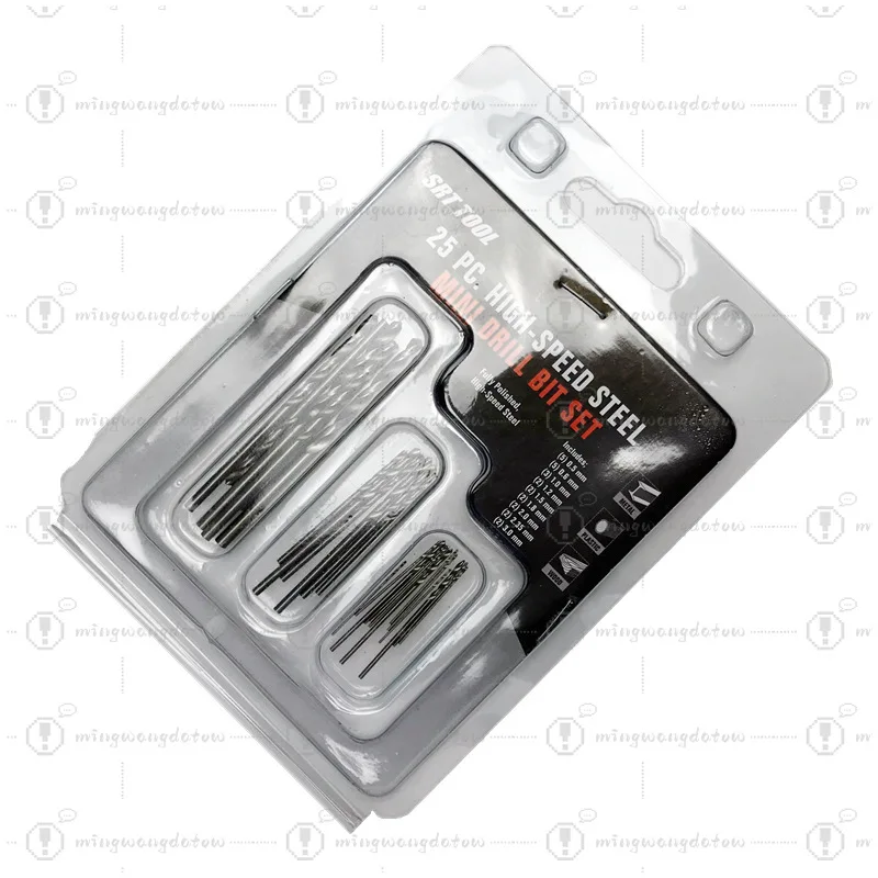 25Pcs Straight Shank Twist Drill Bits, High Speed Steel Pearl Drilling Pin Woodworking Hole Opener 0.5~3MM