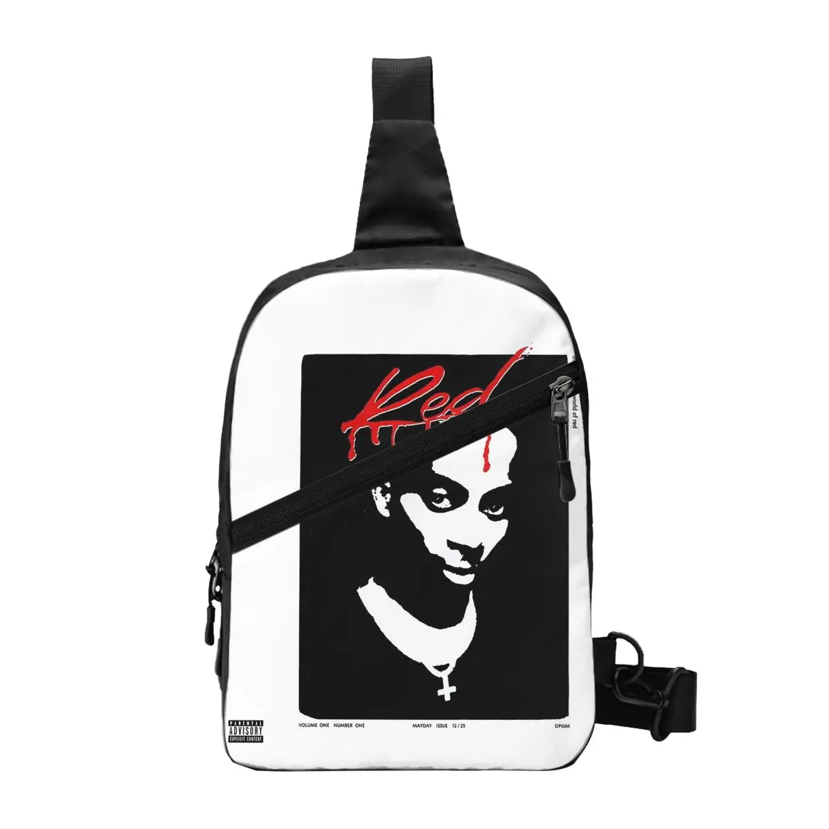 

Playboi Carti Whole Lotta Red Album Cove Chest Bag Men Sling Crossbody Backpack Chest Bag Traveling Hiking Daypack Shoulder Bag