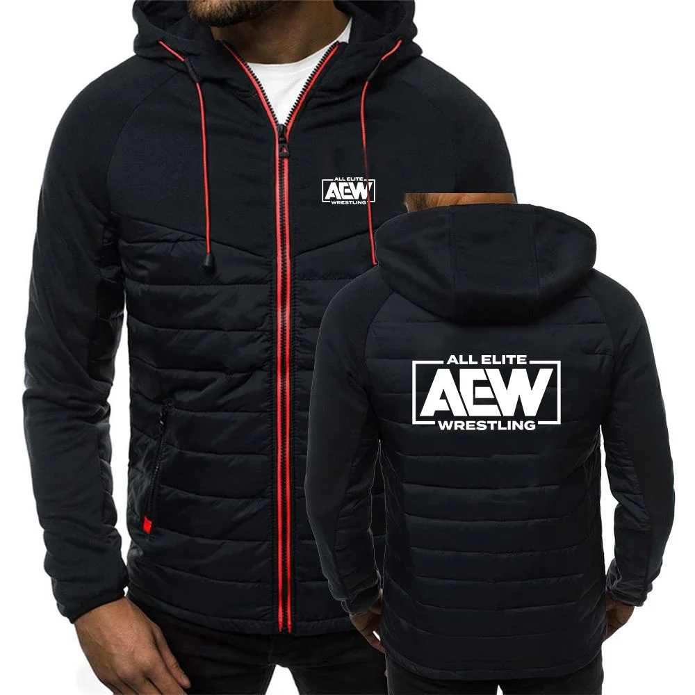 2024 New All Elite AEW Wrestling AEW Men Spring Autumn Hot Sale Classics Seven Color Hooded Cotton Padded Jacket Versatile Tops