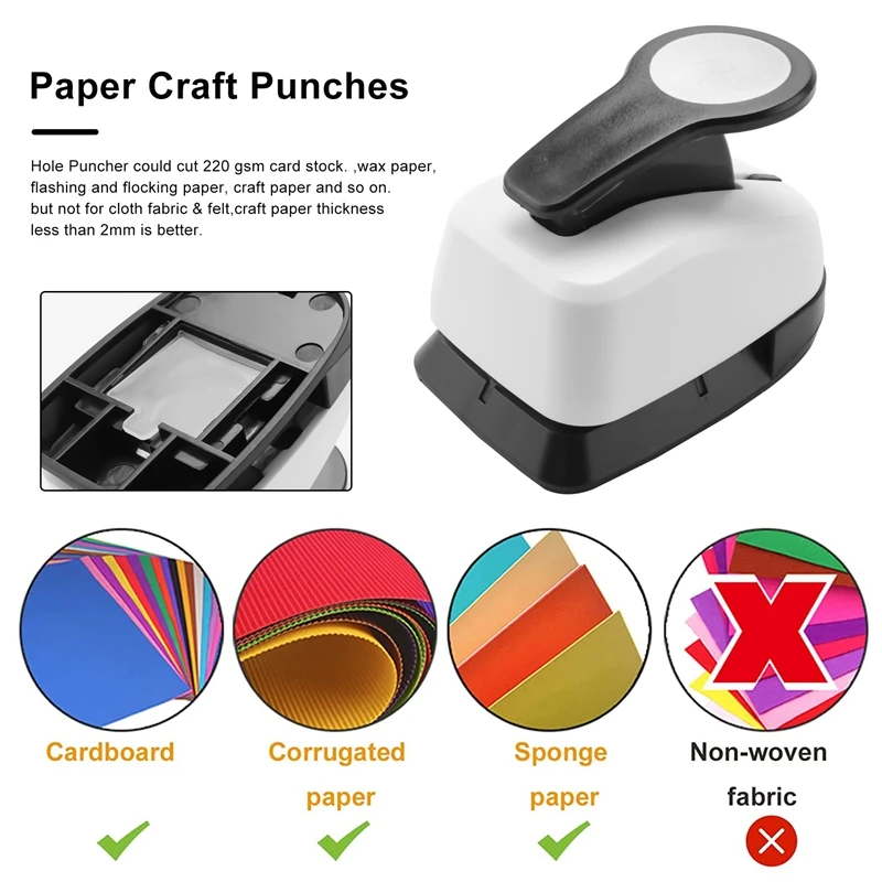 3Pcs Paper Craft Punches-Hole Puncher Single,Hole Punch Shapes, Hole Puncher For Crafts 9/16/25Mm Circle Punch Set