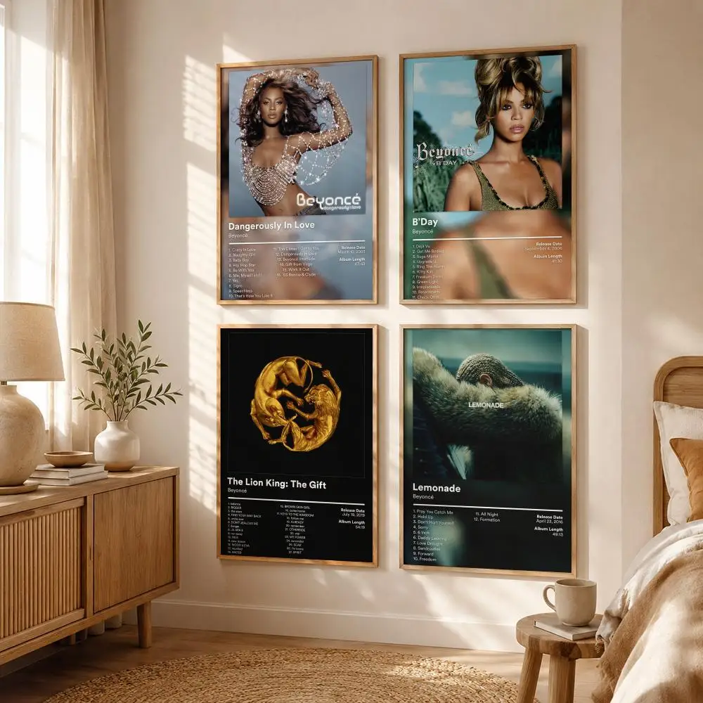 Global Pop Queen B-Beyonce Poster All-match HD Waterproof Self-Adhesive Wall Art Sticker For Home Bedroom