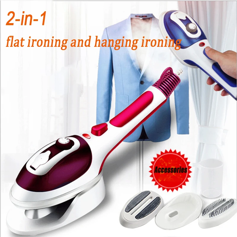 

800W Handheld Garment Steamer 2 in 1 Flat Iron Garment Steam Household Fabric Steam Iron Portable Clothes Steam Ironing Brush