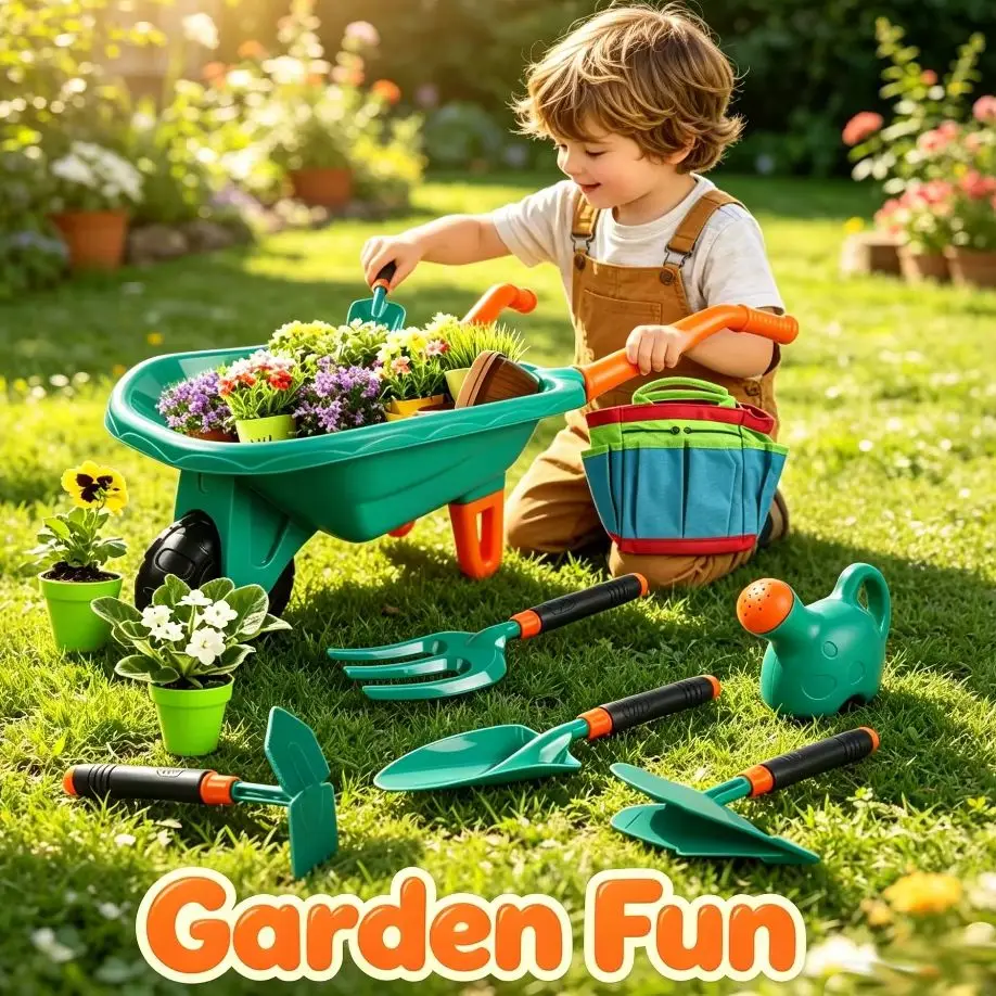 kids-gardening-tool-toy-set-outdoor-beach-garden-backyard-play-cart-apron-glove-plant-flower-tools-gifts-for-children-boys-girls