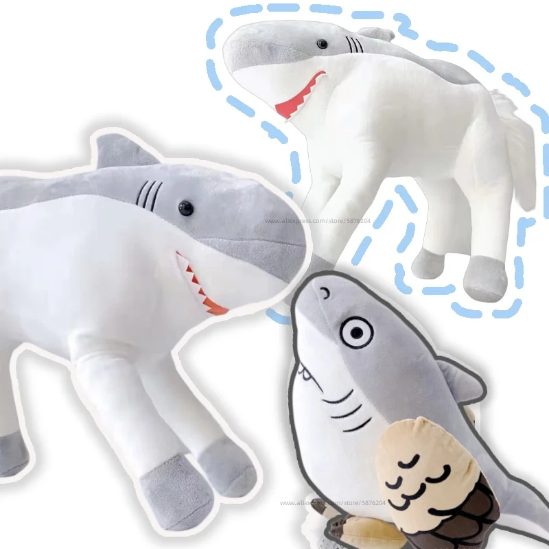 Trick White HorSharks Plush Toy Stuffed Shark Head Horse Body Creative Sea Aniamls Throw Pillow Boy Like Home Decor Cushion