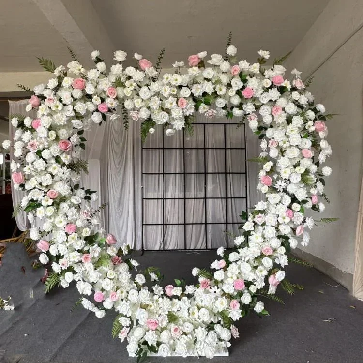 Heart-shaped Balloon Arch Background Stand Wedding,proposal&Rural Wedding Decoration Iron Props