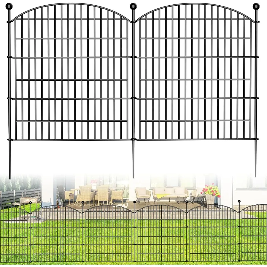 

Decorative Garden Fence 5 Panels 32 in H x 11.8 ft (L) No Dig Dog Fence Outdoor for Yard Rustproof Tall Garden Fencing Panels A