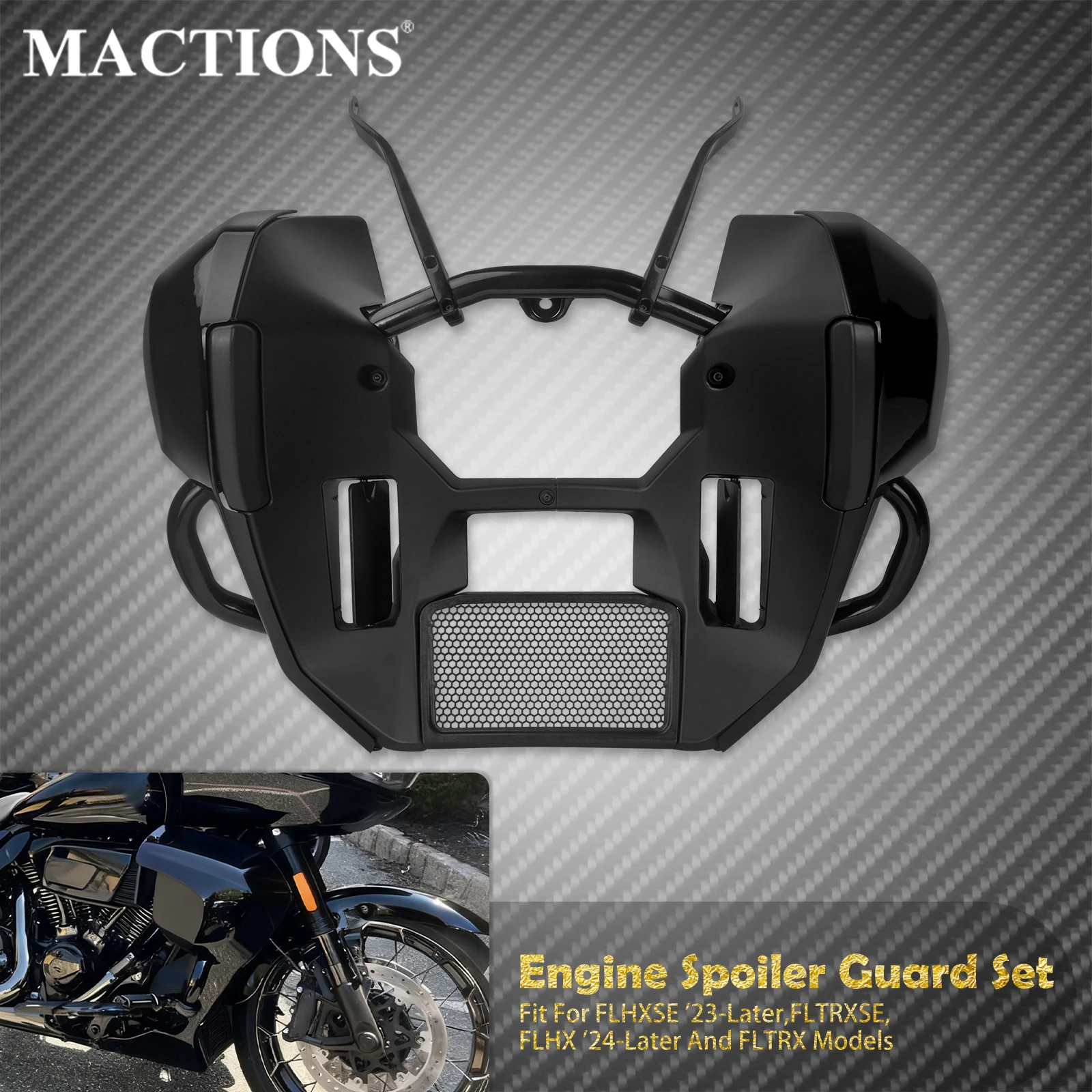 Motorcycle Engine Lowers Fairing Support Guard Crash Bar W/ Mounting Bracket For Harley Touring CVO Road Glide 23-25 FLTRX 24-26