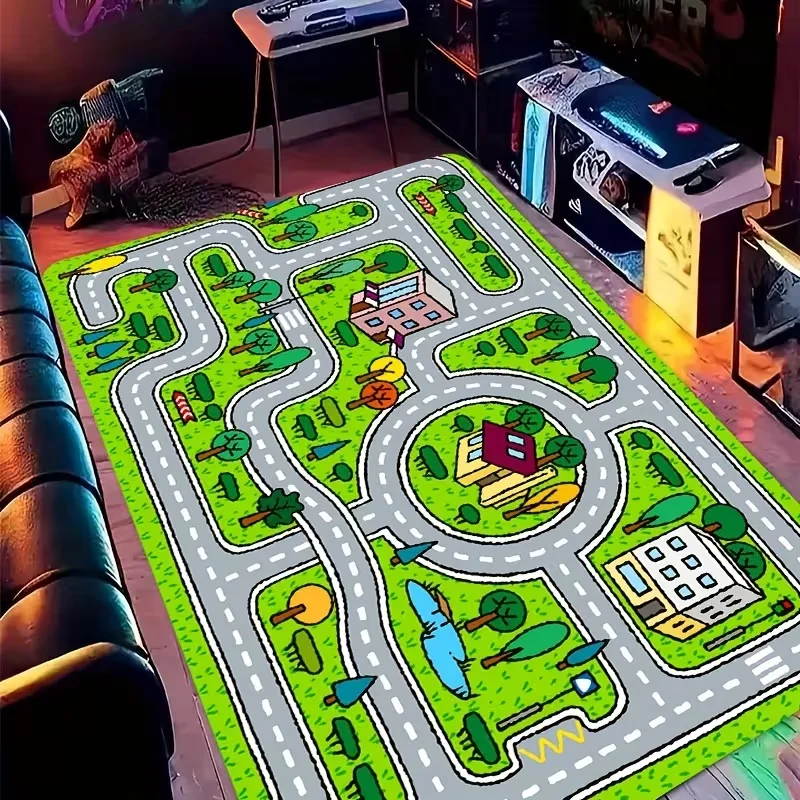 Children's Play Mat Car Carpet Children Play Carpet Town Road Map Carpet Children's Car Carpet Boy Children's Track Game Carpet