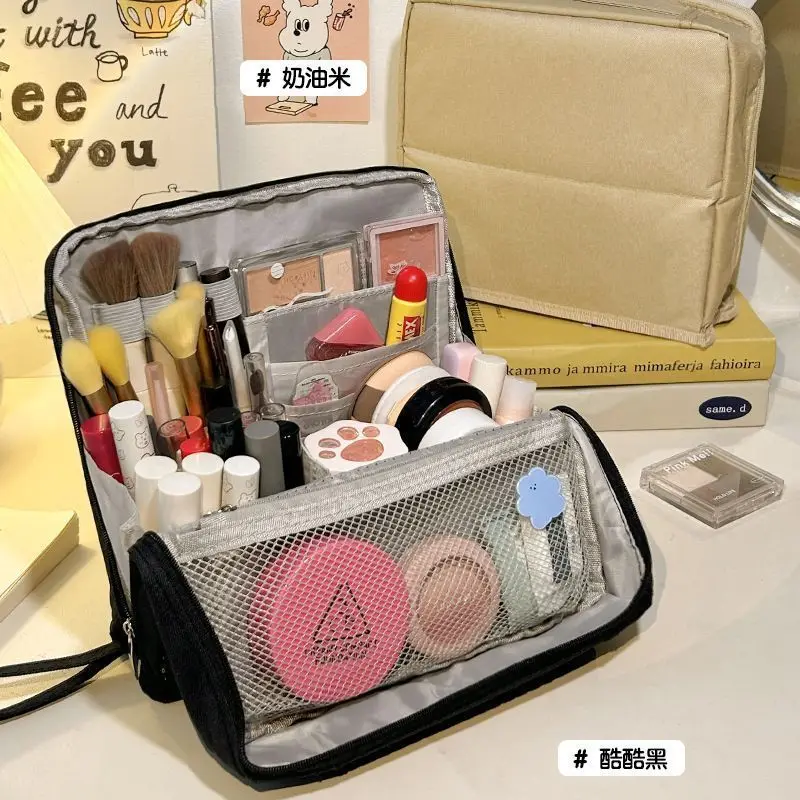 حقيبة مكياج، حقيبة تخزين مستحضرات التجميل ذات سعة كبيرة، قسم متعدد الطبقات #6