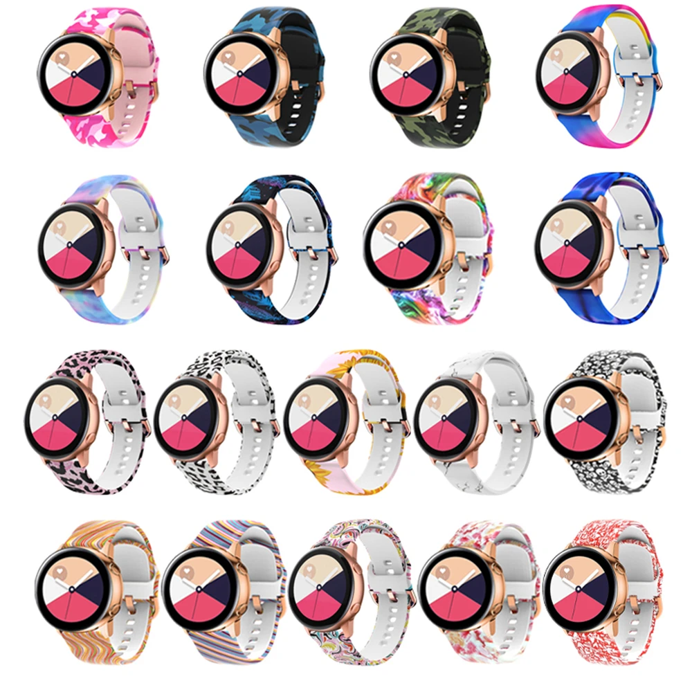 20 22mm Silicone Printed Strap For HUAWEI WATCH 4 Pro Buds GT 3 2 46 42mm Band HONOR Magic Watch2 GS Pro Correa Rubber Wristband