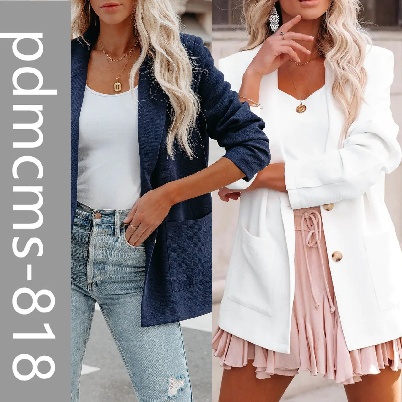 

2025 новый европейский и американский осенне-зимний повседневный костюм с карманами INS, свободная модная женская вечерняя рубашка с разрезом