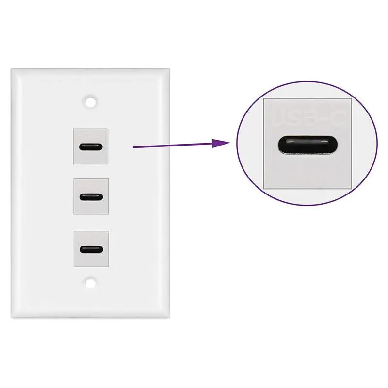 Adaptador USB C para vídeo de velocidade rápida, Keystone Jack, USB 3.1, módulo tipo C, adaptadores de acoplador, durável e leve, 5Gbps